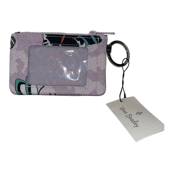 Vera Bradley Lavender Butterflies ReActive Zip ID Case Mini Wallet NWT - Picture 1 of 4